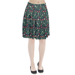 Flowering Branches Seamless Pattern Pleated Skirt by Zezheshop