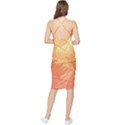 Orange Leaf Texture Pattern Bodycon Cross Back Summer Dress View2