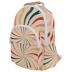 Swirl Star Pattern Texture Old Rounded Multi Pocket Backpack by Ravend