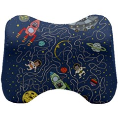 Illustration Cat Space Astronaut Rocket Maze Head Support Cushion by Ravend