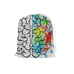 Illustration Brain Mind Psychology Idea Drawing Drawstring Pouch (large) by Ravend