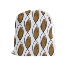 Brown Minimalist Leaves  Drawstring Pouch (xl) by ConteMonfrey
