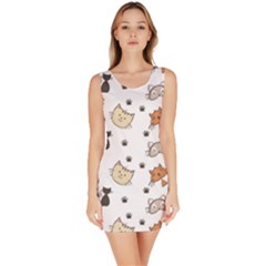 Cute Cat Kitten Animal Design Pattern Bodycon Dress by danenraven