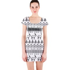 Christmas Trees Pattern Design Short Sleeve Bodycon Dress by danenraven