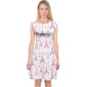 Eiffel Tower Pattern Wallpaper Capsleeve Midi Dress View1
