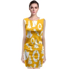 Orang Card Christmas Sleeveless Velvet Midi Dress by artworkshop