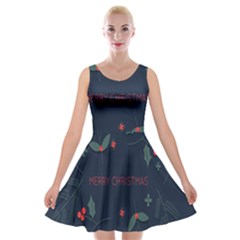 Merry Christmas  Frame Flora Velvet Skater Dress by artworkshop