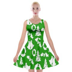 Green Card Christmas December4 Velvet Skater Dress by artworkshop