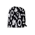 Black Card Christmas December Drawstring Pouch (Large) View2