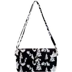Black Card Christmas December Removable Strap Clutch Bag by artworkshop