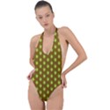 All The Green Apples  Backless Halter One Piece Swimsuit View1