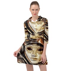 Artistic Venetian Mask Mini Skater Shirt Dress by ConteMonfrey
