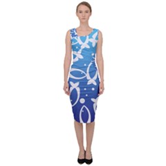 Blue Fish Water Aquarium Sleeveless Pencil Dress by danenraven