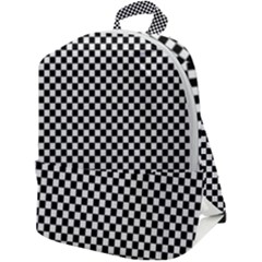 Black And White Background Black Board Checker Zip Up Backpack by Ravend