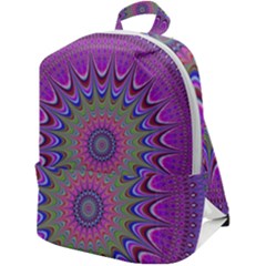 Art Mandala Design Ornament Flower Zip Up Backpack by Ravend