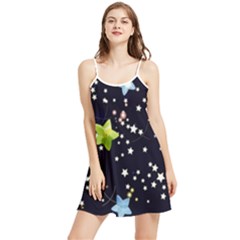 Illustration Abstract Heart Cover Blue Gift Summer Frill Dress by danenraven