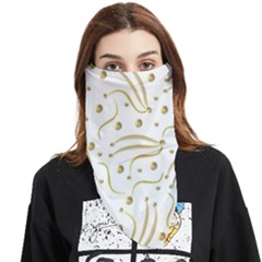 Illustration Pattern Seamless Golden 3d Face Covering Bandana (triangle) by danenraven