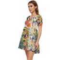 Multicolor Anime Colors Colorful Tiered Short Sleeve Babydoll Dress View3