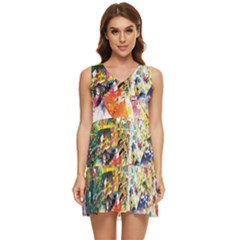 Multicolor Anime Colors Colorful Tiered Sleeveless Mini Dress by BangZart