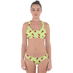 Red Christmas Tree Green Cross Back Hipster Bikini Set by TetiBright