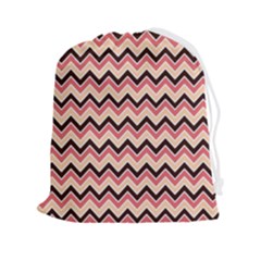 Geometric Pink Waves  Drawstring Pouch (2xl) by ConteMonfreyShop