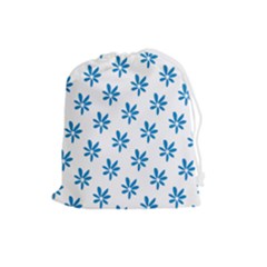 Little Blue Daisies  Drawstring Pouch (large) by ConteMonfreyShop