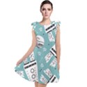 Cute seamless pattern with rocket planets-stars Tie Up Tunic Dress View1