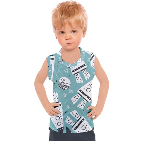 Cute Seamless Pattern With Rocket Planets-stars Kids  Sport Tank Top by BangZart