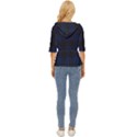 Black and dark blue plaids Lightweight Drawstring Hooded Top View4