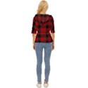 Red and black Plaids Lightweight Drawstring Hooded Top View4