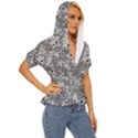 Weird Cute Fantasy Monsters Motif Pattern Lightweight Drawstring Hooded Top View3