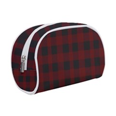 Dark Red Classic Plaids Make Up Case (small) by ConteMonfrey