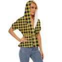 Black and yellow small plaids Lightweight Drawstring Hooded Top View3