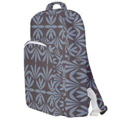 Floral Pattern Wallpaper Textile Double Compartment Backpack by Wegoenart