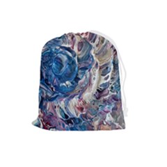 Abstract Ammonite Drawstring Pouch (large) by kaleidomarblingart
