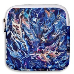 Cobalt Delta Mini Square Pouch by kaleidomarblingart