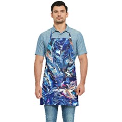 Cobalt Delta Kitchen Apron by kaleidomarblingart