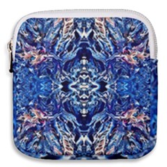 Cobalt Arabesque Mini Square Pouch by kaleidomarblingart