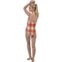 Orange and white plaids Go with the Flow One Piece Swimsuit View2