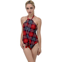 Black, White And Red Classic Plaids Go With The Flow One Piece Swimsuit by ConteMonfrey