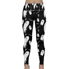 Ghost Background Halloween Lightweight Velour Classic Yoga Leggings by Wegoenart