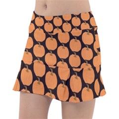 Black And Orange Pumpkin Classic Tennis Skirt by ConteMonfrey