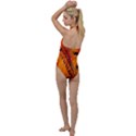 Orange Leaves Nature Pattern Go with the Flow One Piece Swimsuit View2