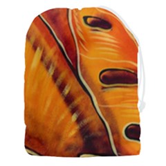 Orange Leaves Nature Pattern Drawstring Pouch (3xl) by Wegoenart