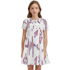 Pink Kids  Bow Tie Puff Sleeve Dress by nateshop