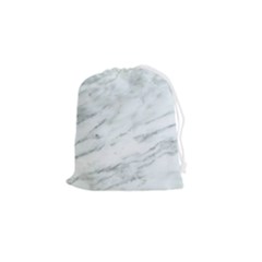 White Marble Texture Pattern Drawstring Pouch (small) by Jancukart