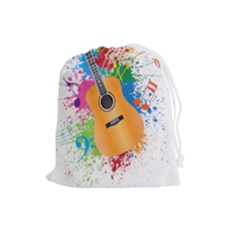 String Instrument Acoustic Guitar Drawstring Pouch (large) by Jancukart