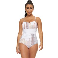 Buildings, Building City Building Condominium Skyscraper Retro Full Coverage Swimsuit by Jancukart
