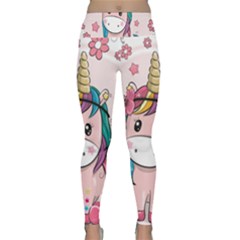 Cartoon Unicorn Fantasy Lightweight Velour Classic Yoga Leggings by Jancukart