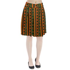 African Pattern Texture Pleated Skirt by Ravend